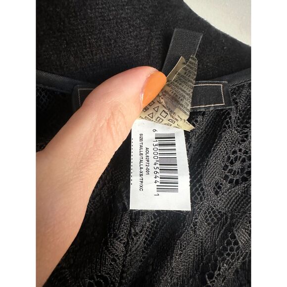 BCBGmaxazria Irregular Hem Black Stretch Lace Slip Dress Size XS (Fits like S\M) - Picture 9 of 9